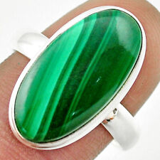 (pilot's Stone) Ring Size 9.5 U44379 India Day Sale 9.04cts Solitaire Malachite