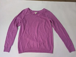 Sonoma Pullover Damen Gr. M helllila langarm Zopfmuster V-Ausschnitt - Bild 1 von 6