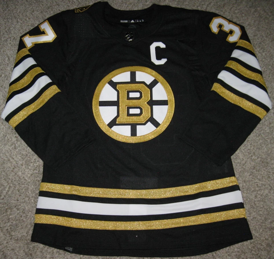 Adidas Patrice Bergeron Boston Bruins Home Jersey Sz 44 - 100th Anniversary