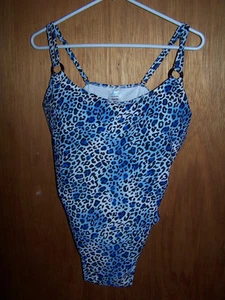 CATALINA LEOPARD PRINT 1-PCE BATHING/Swimsuit/ROYAL BLUE/BLACK/NEW!18-20/2X/PLUS - Picture 1 of 1