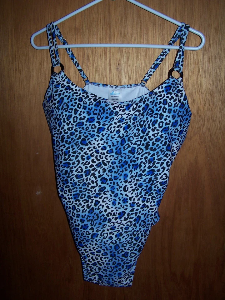 CATALINA LEOPARD 印花 1 件沐浴/泳装/皇家蓝色/黑色/全新!18-20/2X/PLUS — 第 1/1 张图片