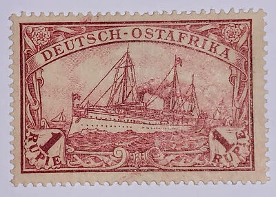 Travelstamps: Germany East Africa Stamps 1 Rupie Kaiser’s Yacht mint OG H - Image 1 of 4