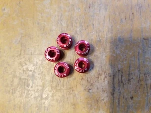 Set of Ano Red 7075 Aluminum Bike Chainring Bolts 5 Bolts Road Bike MTB - Picture 1 of 3