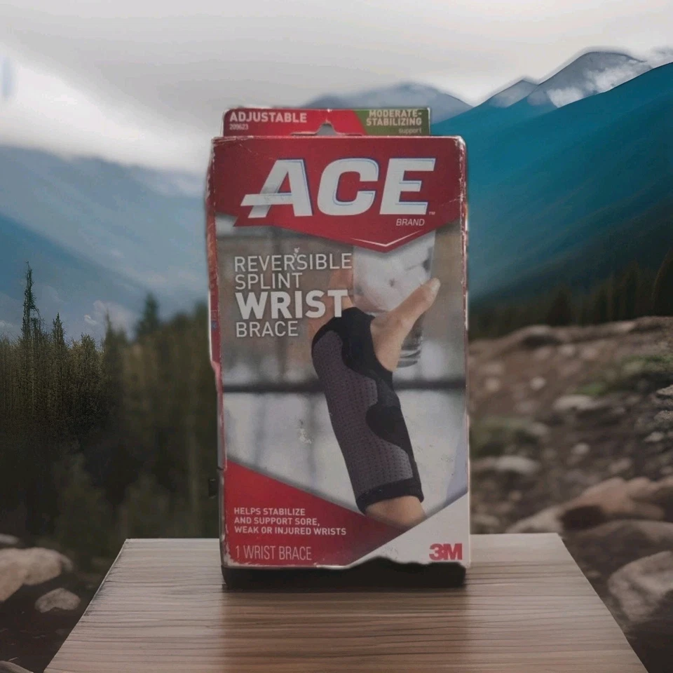 ACE Reversible Splint Wrist Brace Adjustable Black 1ct Stabilizes & Supports - Image 1 of 1