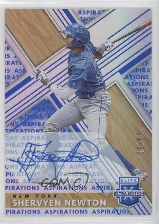 2019 Panini Elite Extra Edition Aspirations Blue /50 Shervyen Newton #94 Auto - Image 1 of 2
