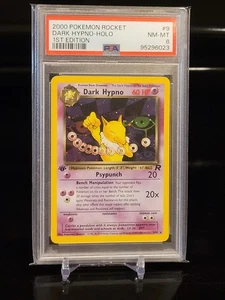 PSA 8 - 1ª Edición Dark Hypno 9/82 - WOTC Team Rocket Holo Raro Pokemon Juego de Cartas Coleccionables  - Imagen 1 de 2