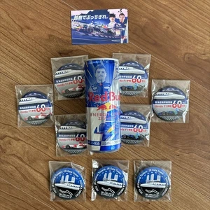 Red Bull Formula 1 Verstappen Signed 250ml Can 9 Badge Set + Card Rare - Picture 1 of 7