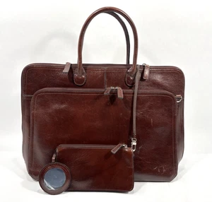 VTG Wilsons Italian Leather Travel Crossbody Bag W/ Small Pouch & Mirror - Picture 1 of 9