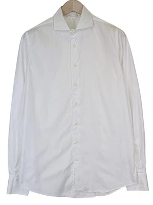 Suitsupply Uomo Formelle Camicia ~ S Extra Sottile Bianco Pure Twill IN Cotone - Immagine 1 di 4