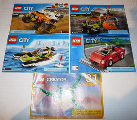 LEGO CITY & CREATOR LOT OF 5 INSTRUCTION MANUALS 60114 60120 60148 LOOSE
