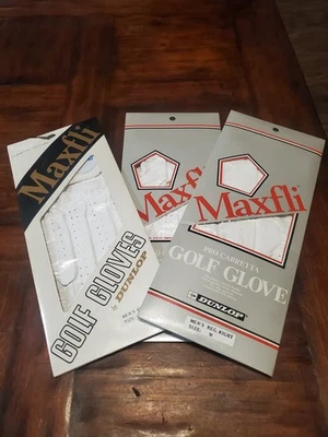  Lote de 3 guantes de golf vintage Maxfli Dunlop Pro Cabretta talla mediana Anuncio de AT&T Foto 1 de 4