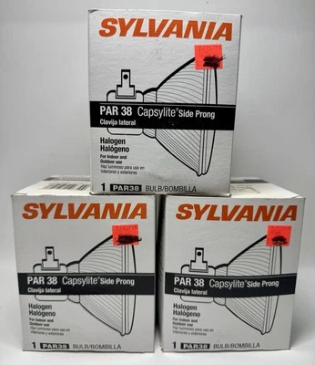 Sylvania PAR38 90W Flood Bulbs Side Prong 120V Capsylite New In Box - Image 1 of 4