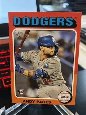 2024 Topps Heritage - Mini (High Numbers) #696 Andy Pages dodgers - Image 1 of 2
