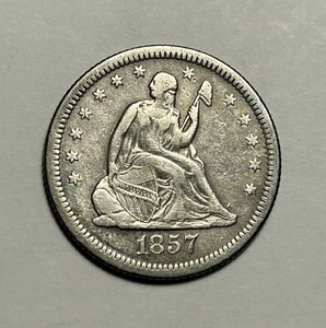 1857 O SEATED LIBERTY QUARTER VF DETAILS - Picture 1 of 2