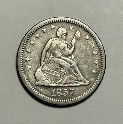 1857 O SEATED LIBERTY QUARTER VF DETAILS - Image 1 of 2