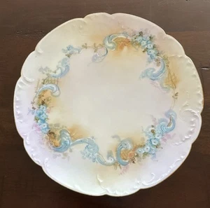 Seltener Haviland France Limoges handbemalter blauer Blumen Deko Teller signiert - Bild 1 von 10
