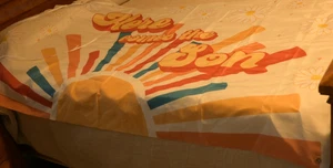 Large Banner Here comes the Son white with design measures 72 in x 43 in - Picture 1 of 11