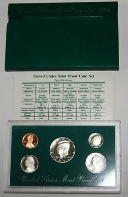 1994, 95, 96, 97, 98 (5) PROOF SETS, BEAUTIFUL CAMEO! 🔥ORIGINAL GOVT PACKAGING! - Image 1 of 4