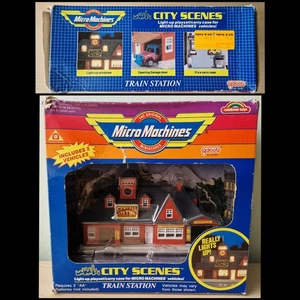 Vtg 80s Micro Machines City Scenes Train Station Galoob Playset Untested No Cars - Picture 1 of 21