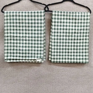 Waverly Volant 2er Set grün kariert 100 % Baumwolle 15"x74" Made in USA - Bild 1 von 11