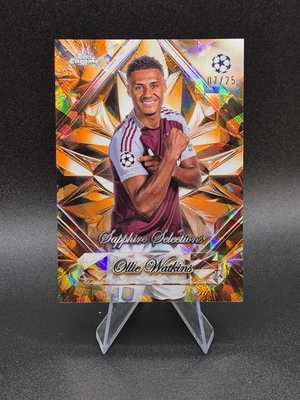 2024-25 Topps Chrome Sapphire Selections Ollie Watkins /25 Aston Villa  - Image 1 of 2