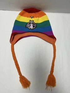 DISNEY PARKS EPCOT FIGMET PRIDE RAINBOW COLORED KNIT WINTER HAT ADULT - EUC - Picture 1 of 4