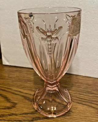 Lenox( 1)) Pink Butterfly Meadow Water Goblets 12oz W/3D Butterflies NWT Germany - Image 1 of 4