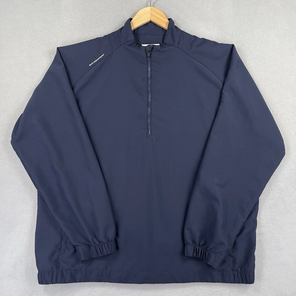 Sun Mountain Jacket Mens XXL Navy Blue 1/4 Zip Golf Performance Pullover Wicking - Image 1 of 4
