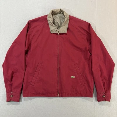 Chaqueta De Colección Lacoste Harrington Años 80 Para Hombre Talla M Roja Reversible Cremallera Completa Leer Foto 1 de 4