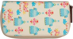 Billetera/cartera de revestimiento rosa diseño de jaula para pájaros - Imagen 1 de 2