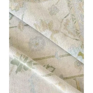 Beige, Green Oushak Muted Multi Size Hand-Knotted Vintage Oushak Wool Area Rug - Picture 1 of 7