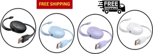 Baseus 60W Ultra Mini Retractable USB C to USB C PD 3A Fast Charging Cable - Picture 1 of 10
