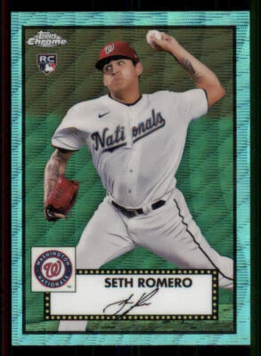 2021 Topps Chrome Platinum Anniversary Aqua Wave Refractors #100 Seth Romero - Image 1 of 2