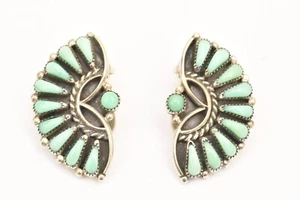 Vintage Ed & Jennie Vincenti Ohrclips Sterling Nadelspitze Zuni signiert - Bild 1 von 5