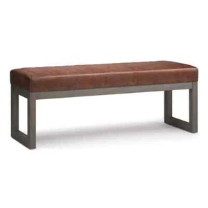 Casey 48 in. Wide Contemporary Rectangle Ottoman Bench in Distressed Saddle Brow - Picture 1 of 7