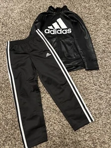 Adidas Youth Boys Size 6 Black And White Tracksuit EUC - Picture 1 of 3