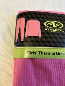 Athletic Works Thermal Underwear Set Girl Size Small (6-6X) Pink Waffle Pajamas - Picture 1 of 5