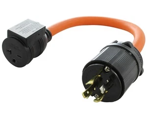 Adaptador 20A NEMA L14-20P a 20A NEMA 6-20R con interruptor de 20 amperios de AC WORKS® - Imagen 1 de 7