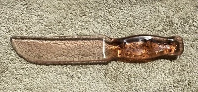 CUCHILLO DE VIDRIO CON MANGO DE ESTRELLA ROSA/MELOCOTÓN VINTAGE PAT. PEND (F2) EE. UU. Foto 1 de 4