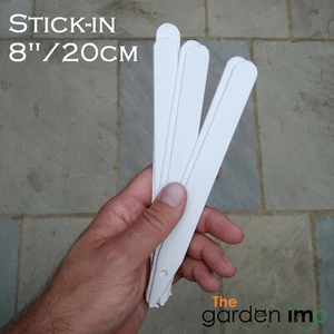 20 Plant Labels White 8" Strong Stick in Plastic Garden Plant Tray Pot ID Marker - Picture 1 of 5