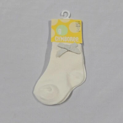 Gymboree Tick Tock Ticking Baby Girl Socks NEW NWT Blue Cream Bow Stripe Vintage - Image 1 of 3