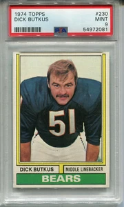 1974 Topps #230 Dick Butkus PSA 9 como nuevo Chicago Cubs - Imagen 1 de 2