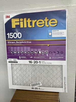 3M Filtrete High Performance 1500 filter 16x20x1 for Allergen, Bacteria & Virus - Image 1 of 4