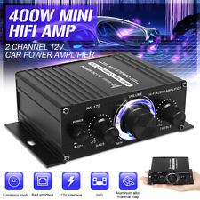 12V Aluminium HiFi Audio Verstärker Auto Stereo Mini Power Amplifier 2CH 400W