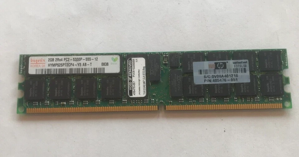 2GB Hynix DDR2 667MHz PC2-5300P ECC Reg Server-Ram HYMP525P72CP4-Y5 - Image 1 of 1