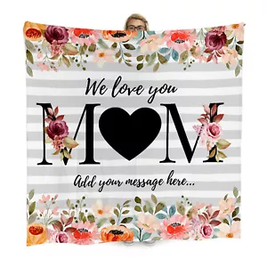 Personalised Mothers Day Blanket We Love You Mum Extra Large Fleece Throw - Picture 1 of 11