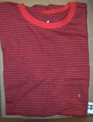 NEW Volcom Stone short sleeve t shirt black red stripe pocket tee Small  - Image 1 of 2