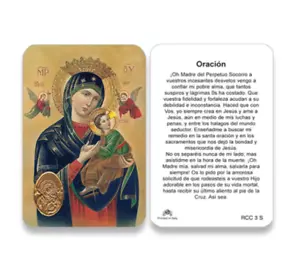 Oracion - Madre Del Perpetuo Socorro - Spanish - RCC3S Plastic stock Holy Card - Picture 1 of 4