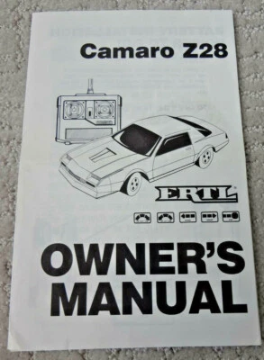 ERTL Camaro Z28 Owner's Manual - Image 1 of 3