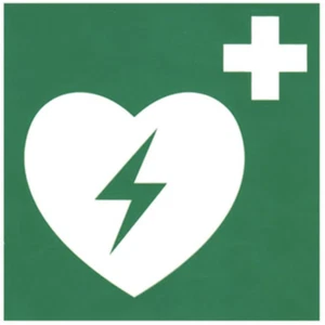Aufkleber Schild Defibrillator Defi selbstkl. Folie 15x15cm ISO7010 ASR A1.3 AED - Bild 1 von 1